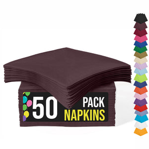 Brown Beverage Napkins | 4.75 in. x 4.75 in. | 50 Count