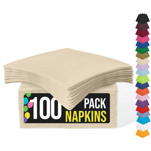 Ivory Luncheon Napkins | 6.75 in. x 6.75 in. | 100 Count