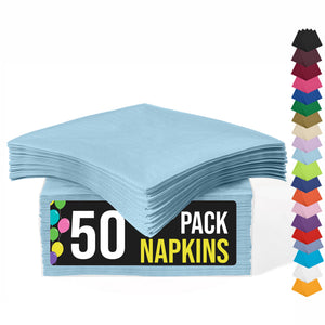 Light Blue Luncheon Napkins | 6.75 in. X 6.75 in. | 50 Count