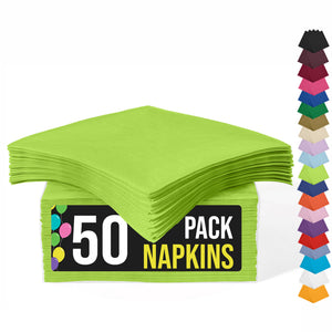 Lime Green Luncheon Napkins | 6.75 in. X 6.75 in. | 50 Count