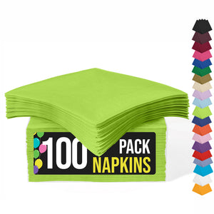 Lime Green Luncheon Napkins | 6.75 in. x 6.75 in. | 100 Count