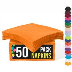 Orange Luncheon Napkins | 6.75 in. X 6.75 in. | 50 Count