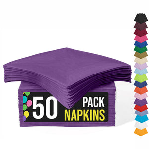Purple Luncheon Napkins | 6.75 in. X 6.75 in. | 50 Count