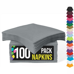 Silver Luncheon Napkins | 6.75 in. x 6.75 in. | 100 Count