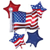 Patriotic Foil Balloon Bouquet - 5 Piece Set