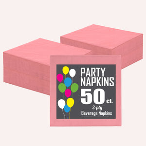 Pink Beverage Napkins - 4.75 In. X 4.75 In. | 1800 Count