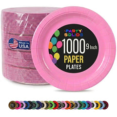 9 in. Pink Paper Plates | Case of 1000