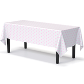 Pink Polka Dot Plastic Table Cover | Case of 48