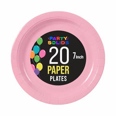 7 In. Pink Paper Plates - 20 Ct.