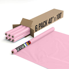 40 In. x 100 Ft. Pink Table Roll | Case of 6
