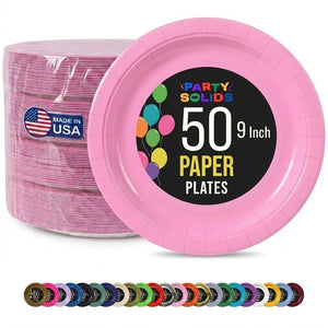 9 in. Pink Paper Plates | 50 Ct.