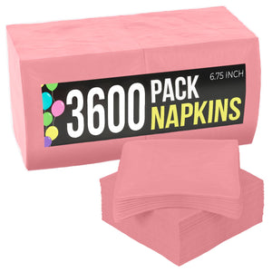 Pink Luncheon Napkins - 6.75 in. x 6.75 in. | Case of 3600
