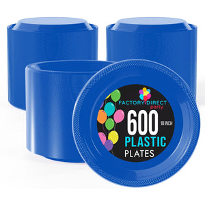 10 in. Dark Blue Plastic Plates | Case of 600
