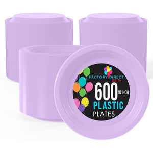 10 in. Lavender Plastic Plates | Case of 600