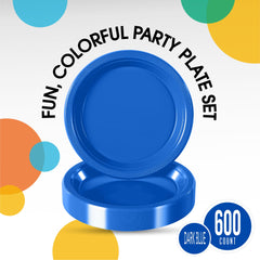 10 In. Dark Blue Plastic Plates | Case of 600