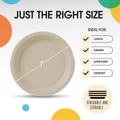 7 in. Ivory Plastic Plates | 20 Ct.