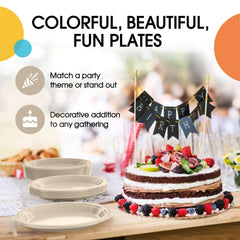 9 In. Ivory Plastic Plates | 8 Count