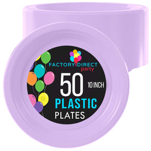 10 in. Lavender Plastic Plates | 50 Count