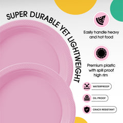 9 In. Pink Plastic Plates | 8 Count