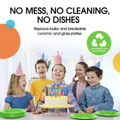 9 in. Lime Green Plastic Plates | 8 Count