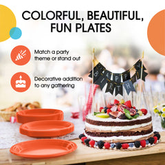 10 in. Orange Plastic Plates | 20 Ct.
