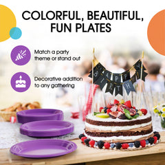 10 in. Purple Plastic Plates | 20 Ct.