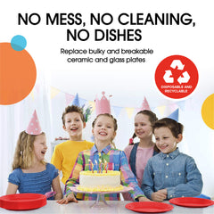 7 In. Red Plastic Plates | 50 Count