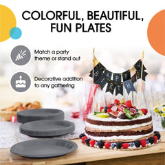 10 In. Silver Plastic Plates | Case of 600