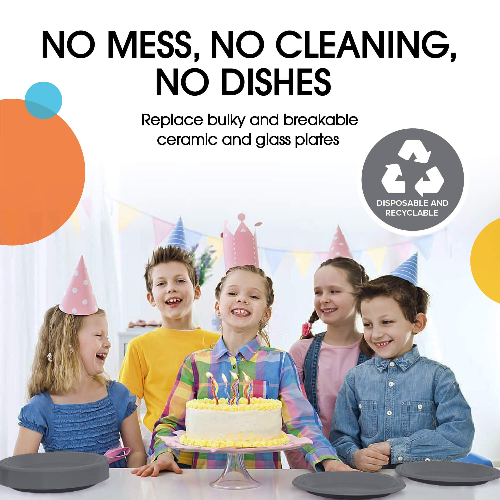 10 In. Silver Plastic Plates | 50 Count