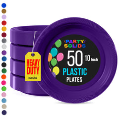 10 in. Purple Plastic Plates | 50 Count