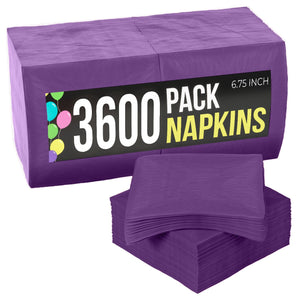 Purple Luncheon Napkins | 6.75 in. x 6.75 in. | Case of 3600