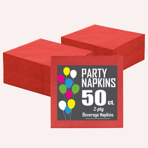 Red Beverage Napkins - 4.75 In. X 4.75 In. | 1800 Count