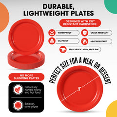 Little Gym - 9 In. Red Paper Plates - 100 Ct.