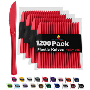 Heavy Duty Red Plastic Knives - 7.75 in. | Case of 1200