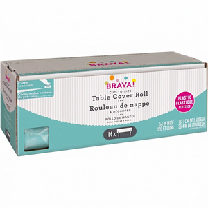 Robins Egg Plastic Table Cover Roll with Cutter - 54 x 126 ft