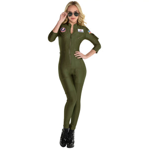 Women's Top Gun: Maverick Flight Suit Halloween Costume - Adult M (6-8)