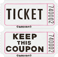 White Double Roll Raffle Tickets - 2000 Count