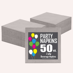 Silver Beverage Napkins | 50 Count
