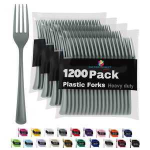 Heavy Duty Silver Plastic Forks - 7.5 in. | Case of 1200