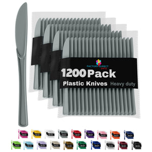 Heavy Duty Silver Plastic Knives - 7.75 in. | Case of 1200