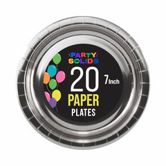 7 In. Reflective Silver Paper Plates - 20 Ct.