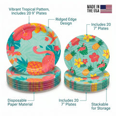 7" Summer Luau Paper Plates - 20 Ct.