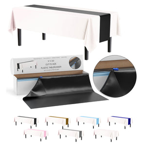 14 in. x 200 Ft. Cut To Size Black Table Runner