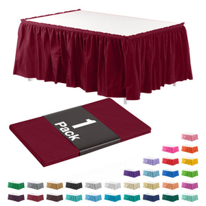 Burgundy Plastic Table Skirt | 168 in. x 29 in.