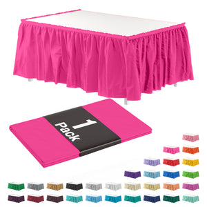 Cerise Plastic Table Skirt | 14 ft. x 29 in.