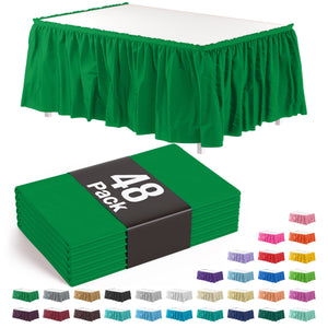 Emerald Green Plastic Table Skirt - 168 in. x 29 in. | Case of 48