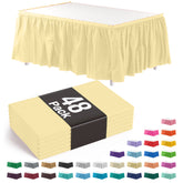 Light Yellow Plastic Table Skirt | Case of 48