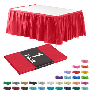 Red Plastic Table Skirt | 14 ft. x 29 in.