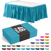 Turquoise Plastic Table Skirt | Case of 48
