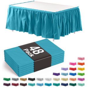 Turquoise Plastic Table Skirt - 168 in. x 29 in. | Case of 48